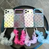 Funda para teléfono móvil de lunares degradados adecuada para Apple 18 Pro Max, iPhone 17 Pro, simple 16P con correa de mano, 15 estilo coreano