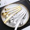 Talheres de aço inoxidável 304 faca e garfo colher para comida ocidental dourado prateado cozinha colher de sopa colher de arroz garfo colher ocidental atacado transfronteiriço