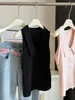 Chaleco de Punto de Seda Helada con Cuello Polo de Gama Alta para Mujer, Nuevo Estilo de Verano, Corte Ajustado, Sin Mangas, Top Exterior