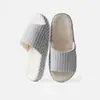 Pantuflas de Algodón y Lino para Hombre Primavera y Otoño Antideslizantes para Interiores Desodorantes de Tela para el Hogar Transpirables Sandalias de Lino para Cuatro Estaciones Hogar