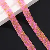 Respaldo Adhesivo Termofusible de Doble Cara, Pedrería Dorada con Base Puntiaguda, Tiras de Grava de Colores, Tiras de Diamantes de 1.5 cm de Ancho, Bolsas para Zapatos con Diamantes