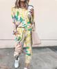 9623#2020 Amazon deseo comercio exterior ropa de mujer europea y americana otoño e invierno estampado casual ropa para el hogar manga larga traje de mujer