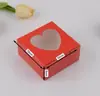Embalagem de Caixa de Papel com Janela para Cupcake Estilo Novo Transfronteiriça Caixa para Sobremesa para Levar Caixa para Muffin Caixa para Assar Confeitaria Caixa para Torta de Ovos Atacado