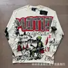 Camiseta Unisex de Marca de Moda Transfronteriza Estilo Americano Mezcla de Ángel High Street Pedrería Vintage Holgada Manga Corta Estampado Integral
