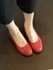 Zapatos de mujer de piel de oveja estilo francés con lazo para aumentar la altura 2026 nuevo modelo punta redonda zapatos bajos zapatos planos de ballet