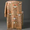 Xale Bordado Exquisito Nepalês Bordado Vermelho de Casamento Imitação de Caxemira Lenço Estilo Étnico Chinês Uso Duplo para Mulheres