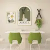 Pintura Decorativa de Restaurante Estilo Creme Nórdico Cor Quente Quente Criativa Mural de Parede de Fundo Combinação de Sala de Jantar e Mesa de Jantar Pintura Pendurada