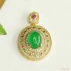Colgante de Ágata Natural Aiyu Collar de Calcedonia Verde Joyería Vintage Venta al por Mayor Dropshipping S4090105L