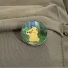Broche de Elfo Pet Fofo Pika Insígnia de Metal Acessório para Roupa Alfinete de Lapela Padrão Redondo Venda por Atacado de Fábrica