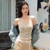 Camisola de Encaje Estilo Francés Vintage para Mujer, Todas las Estaciones, Amigable con la Piel, Corte Ajustado, Suave, Cómoda y Hermoso Top con Espalda