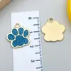 Collar con Colgante de Huella de Pata de Perro de Colores Brillantes DIY, Llavero, Encanto, Accesorios de Joyería de Aleación de Esmalte con Forma de Pata de Oso, Pata de Gato