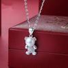 S925 prata DIY acessórios vazio titular personalidade colar moda pérola de água doce Hani urso pingente acessórios fabricantes