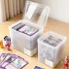 Caja de Almacenamiento Transparente con Tapa para Papelería, Gomas para el Cabello, Maquillaje, Artículos Pequeños para el Hogar de Uso Múltiple, Caja de Almacenamiento Organizadora con Tapa de Doble Apertura