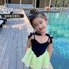 Traje de baño de una pieza para niña Falda Rojo Internet Lindo Princesa Estilo Occidental Traje de baño para bebé niña Traje de baño infantil de Corea del Sur Moderno