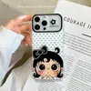 Estojo de Menina com Laço de Strass e Bolinhas para Apple 17ProMax, Capa de Celular iPhone18 Estilo Menina Doce