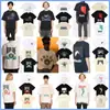 Versión Alta Transfronteriza Colección de Manga Corta Rhude Retro Americano Marlboro Streetwear Casual Holgado Pareja Camiseta de Cuello Redondo