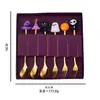 Conjunto Criativo de Aço Inoxidável para Halloween Desenho Animado Abóbora Colher Garfo Colher de Café Sobremesa Fruta Bolo Conjunto de Garfos Transfronteiriço