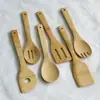Conjunto de Utensílios de Cozinha Espátula de Bambu Atacado Frigideira Antiaderente Espátula para Cozinhar Espátula de Bambu Utensílios de Cozinha Logo Gravado a Laser