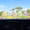 Fofos Ornamentos Italianos Laranja Grandes, Ornamentos de Carro com Flores Pequenas, Flores Frescas, Decoração de Ornamentos para Console Central de Carro Espelho Retrovisor