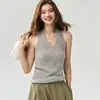 Cárdigan de punto con hilo Campari/25% seda de morera, 75% cachemira, para mujer, cuello halter, corte holgado, mangas anchas, abrigo suéter