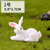 Conejo Travieso Paisaje en Miniatura Figura de Animal de Resina Adorno DIY, Regalo Conejo Blanco del Zodiaco, Accesorio Decorativo para Padres e Hijos