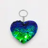 Llavero de lentejuelas con escamas de pez Hot PET Transfronterizo Doble cara Reflectante Brillante Colgante de Bolso Corazón de Niña Accesorios de Ropa