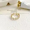 Anillo de Trébol de Cuatro Hojas de Gama Alta Micro-Pavimentado con Circonita, Anillo Abierto Ajustable Hueco Moderno Personalizado Anillo para Dedo Índice