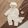 Macacão de Algodão Puro para Recém-Nascidos Quatro Estações Proteção da Barriga do Bebê Manga Longa Roupa de Pular Coelho Macacão Fresco Primavera e Outono Base para Bebê