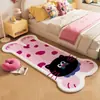 Gato Lindo de Dibujos Animados Propenso a Mentir Famoso en Internet Habitación Dormitorio Manta de Cachemir para Cama Balcón Ventana Saliente Decoración Alfombrilla Resistente a la Suciedad