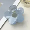 Presilha de cabelo flor de cinco pétalas com fluxo transfronteiriço da Amazon, acessório de cabelo com presilha de tubarão para a parte de trás da cabeça, presilha para franja, penteado semi-preso
