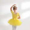 Ropa de Baile para Niños Verano Manga Corta Negro Algodón Ropa de Entrenamiento para Niñas Falda de Ballet para Niños Mono Nuevo de Prueba