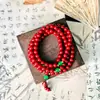 Pulsera Auténtica de Cinabrio de 108 Cuentas Rojo Chino Cinabrio para Hombres y Mujeres Pulsera de Pareja para Hombres y Mujeres Cuentas de Rosario Cuentas de Buda
