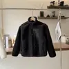 Jaqueta de Lã Patchwork com Gola Alta para Meninos e Meninas de Inverno, Corta-Vento, Quente, Roupa Exterior de Lã 449793 465817