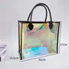 Bolsa Láser Colorida Bolso de Mano Jelly Láser TPU Bolso Láser Versátil de Moda Bolso de Mano Transparente de PVC