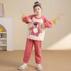 Pijamas de otoño e invierno para niñas, traje de forro polar coral, ropa de franela de dibujos animados para niñas medianas y grandes, ropa de abrigo para el hogar