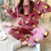 Novos pijamas de primavera e outono inverno para meninas, calças casuais fofas de desenho animado, manga comprida, roupas para casa, terno de uma geração de lote de fábrica