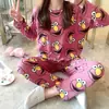 Liquidação de Fábrica Pijama de Bem-Estar Primavera e Outono Feminino Casual Confortável Estilo Lady Manga Longa Calças Conjunto de Duas Peças Roupa de Casa