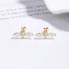 Brincos de Tarraxa Simples e Modernos S925 Prata Esterlina 2025 Ins Luxo Leve Zircônia Marquesa Haste Rosqueada Studs para Orelha