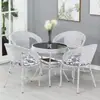 Conjunto de Mesa e Cadeira Pequena para Varanda de Três Peças Cadeira de Rattan Mesa de Café para Pátio Externo Combinação Cadeira com Encosto de Rattan Sintético para Terraço Externo