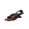 Versión de Piel de Vaca del Mismo Estilo, Elegantes Sandalias Cuadradas Abiertas con Tacón Grueso o de Cuña para Mujer, Adecuadas para Uso en Exteriores, Modelo Verano 2026