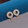 Brincos de clipe de orelha de pérola suporte vazio acessórios faça você mesmo banhados a cobre ouro 18K redondo Donut sem orelhas furadas pode ser usado