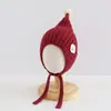 Chapéu de pelúcia com abas de orelha de urso de desenho animado para crianças, chapéu quente de urso 3D para outono e inverno com cadarços, chapéu unissex à prova de frio