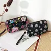 Bolsa de Celular de Camada Única para Atacado com Zíper, Porta-Moedas Longo Feminino, Bolsa de Armazenamento, Bolsa para Guardar Chaves, Estampa Vintage, Portátil