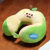 Almohada de Cuello con Joroba para Siesta en la Oficina de Manzana de Dibujos Animados, Almohada de Cuello Portátil para Viajes Largos en Coche, Extraíble y Lavable