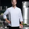 Placket de Cinta Azul Ropa de Trabajo de Chef para Hombre Catering Hotel Restaurante Cocina Otoño e Invierno Mangas Largas