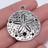 35x 30mm 5.1g plata antigua accesorios de joyería de comercio exterior al por mayor colgante pequeño colgante de fósil de erizo de mar