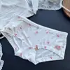 [80-120] 524 Seda de Hielo estampado lindo tiro bajo bolsa de ropa interior para mujer cadera con taladro ropa interior para mujer tiro bajo