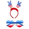 2026 Nueva Diadema del Día de la Independencia Estadounidense Accesorios para el Cabello para Niños y Adultos, Decoración de Fiesta, Desfile Patriótico Diadema Roja
