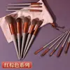 Celebridade da Internet Conjunto de Pincéis de Maquiagem de 13 Peças Cor Chá com Leite Conjunto Completo de Pincel para Pó Solto Pincel para Sombra em Pó Solto Cabelo Macio de Secagem Rápida para Iniciantes