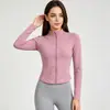 Roupas de Yoga com Sensação de Pele, Secagem Rápida, Zíper Completo para Mulheres, Cardigan Ajustado que Valoriza a Silhueta, Jaqueta para Esportes ao Ar Livre e Corrida, Roupa para Fitness
